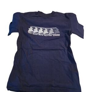 vintage blue t-shirt white graphic  "1981 Annual Mercy Jog-a-Thon size medium